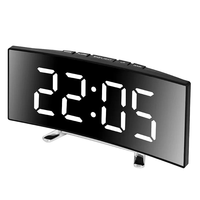 Sleek Modern Digital Mirror Alarm Clock