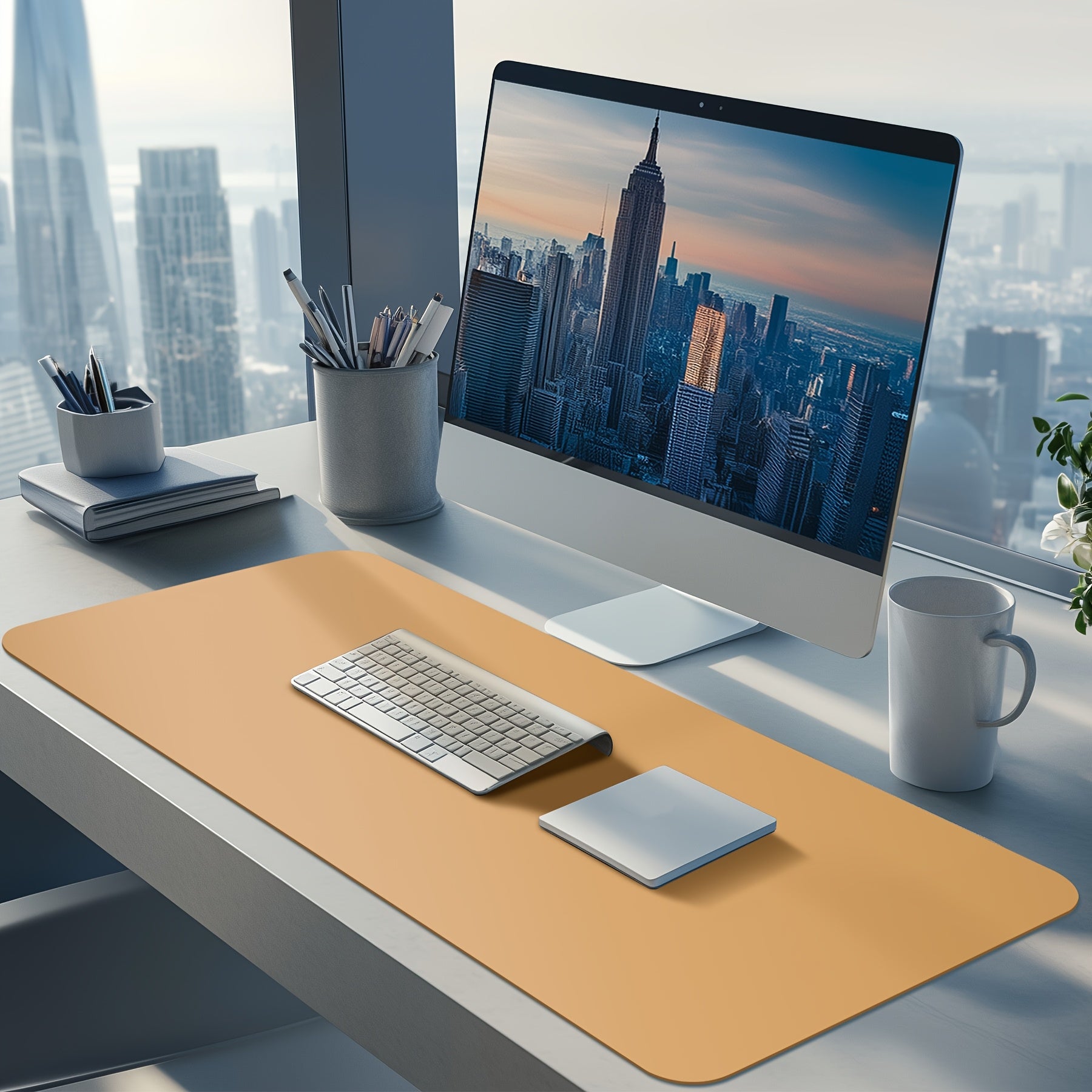 Premium | Black Faux Leather Desk Mat | Large Mouse Pad for Office & Home | Multiple Sizes Available