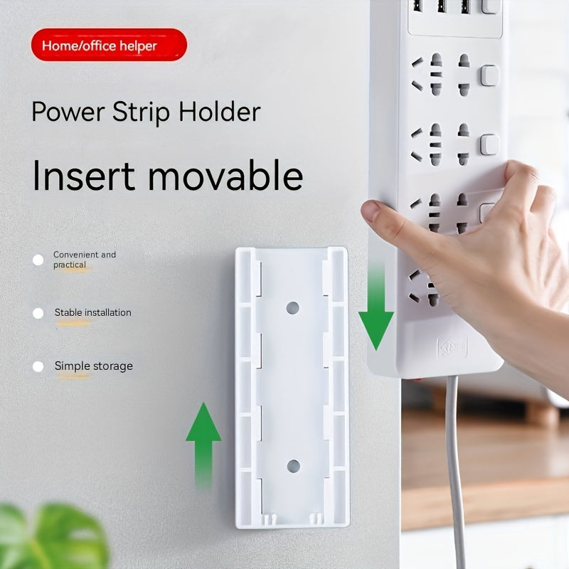 5-Pack Wall-Mounted Power Strip Holders | No-Drill, Removable Organisers for Routers, Remotes & Devices