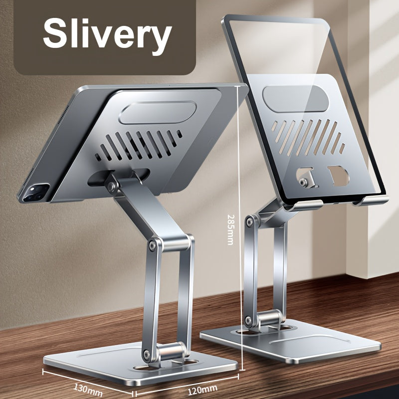 Adjustable Rotating Tablet & Phone Stand | Universal Foldable Desktop Holder for iPad & Smartphones (Gold)
