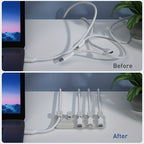 5-Pack Magnetic Cable Clips | Desk Cord Organizer for USB-C, Lightning & Micro Cables, Multi-Surface Adhesive