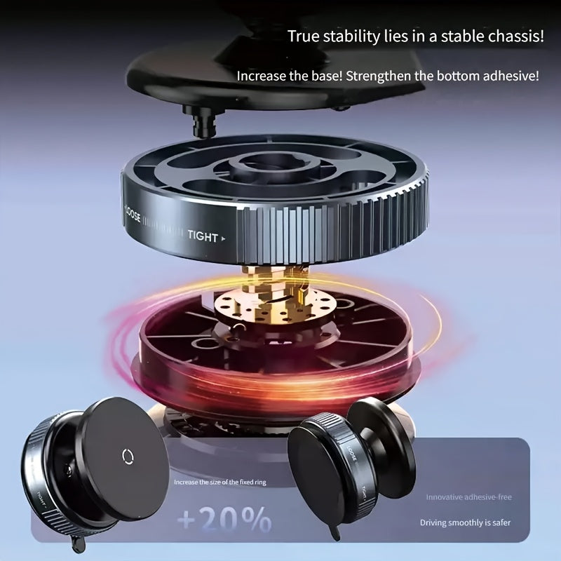 Vacuum Suction Cup Phone Holder | 360° Rotatable | Magnetic | Dual-Sided | Adhesive-Free | For Cars and Home | Multipurpose