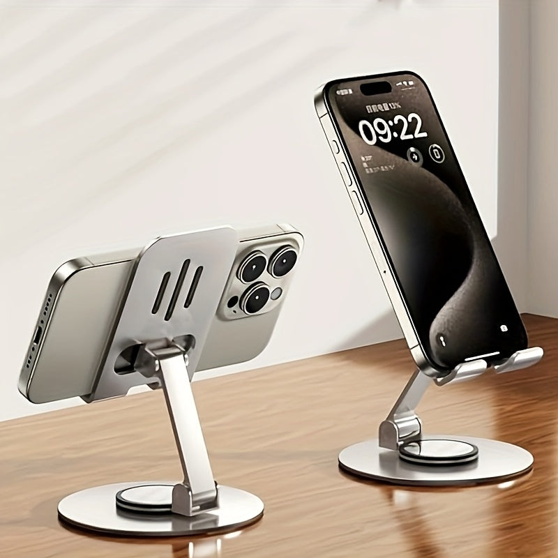 Metal 360° Rotatable Phone Holder | Foldable and Adjustable | For Desktop | Live Streaming | Development