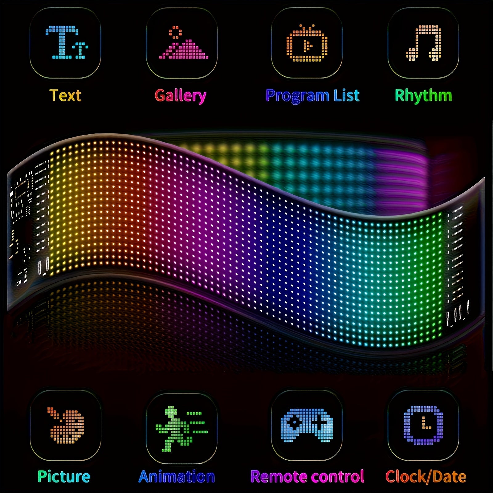 Smart LED Pixel Display | Programmable RGB Light Panel for Wall or Desk | App-Controlled DIY Animation & Text