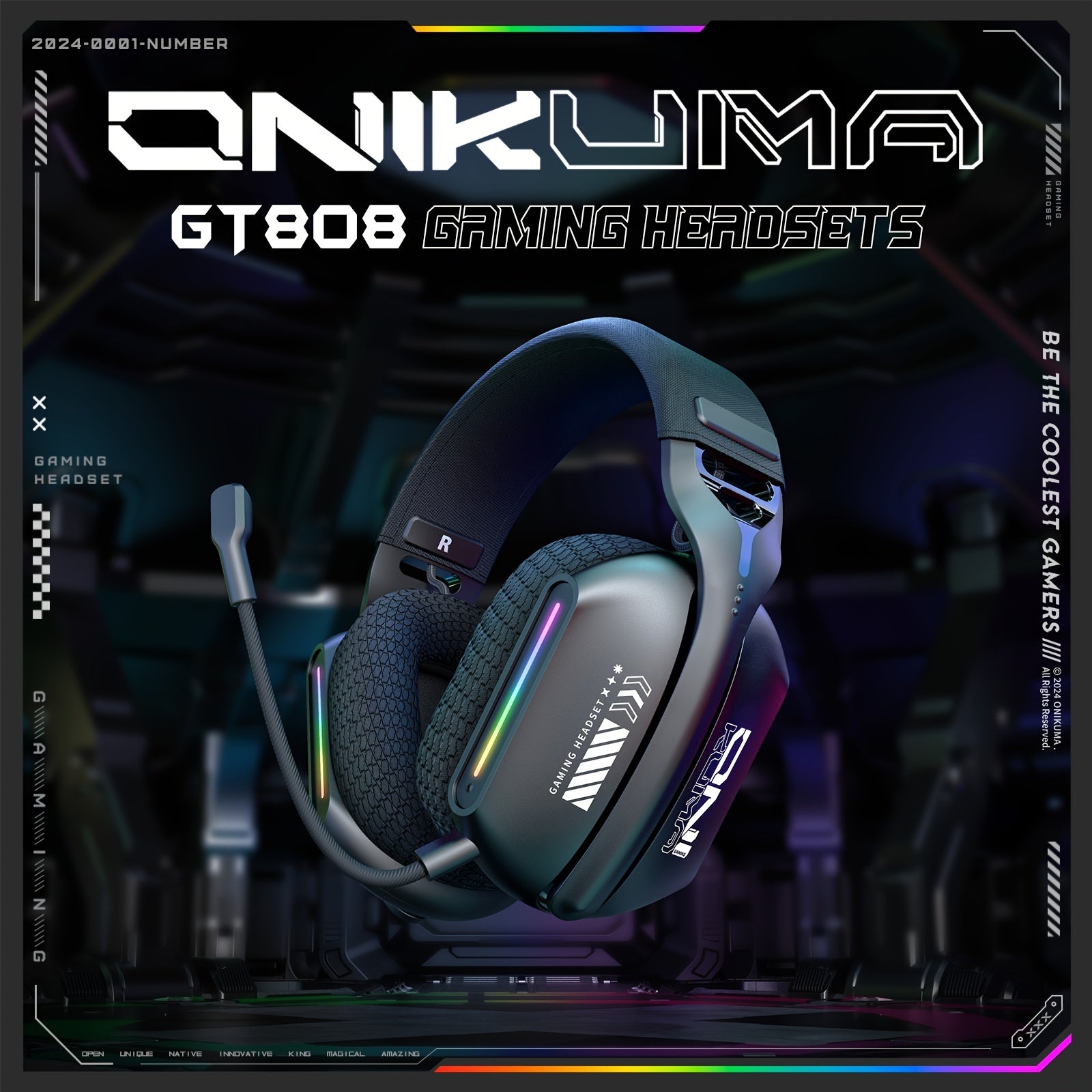ONIKUMA Tri-Mode Wireless Gaming Headset | 2.4GHz | BT 5.3 | For PS5, PC & FPS Gamers | Modern & Compact Style