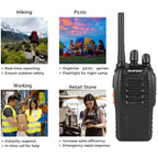 2 Pcs | Handheld Two-Way Radio | LED Indicators | Integrated Antenna | For Security, Retail, Events, Studios | Multipurpose
