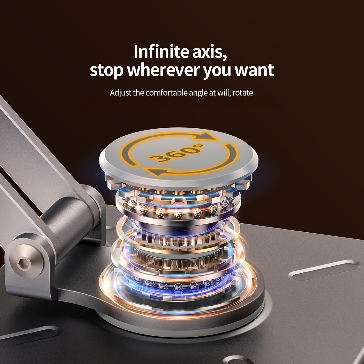 Adjustable Rotating Tablet & Phone Stand | Universal Foldable Desktop Holder for iPad & Smartphones (Gold)
