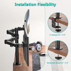 Ergonomic Dual Monitor Stand | For Two 13-32 inch Screens | Holds Up to 22lbs per Screen | 360° Rotation With Cable Organizer