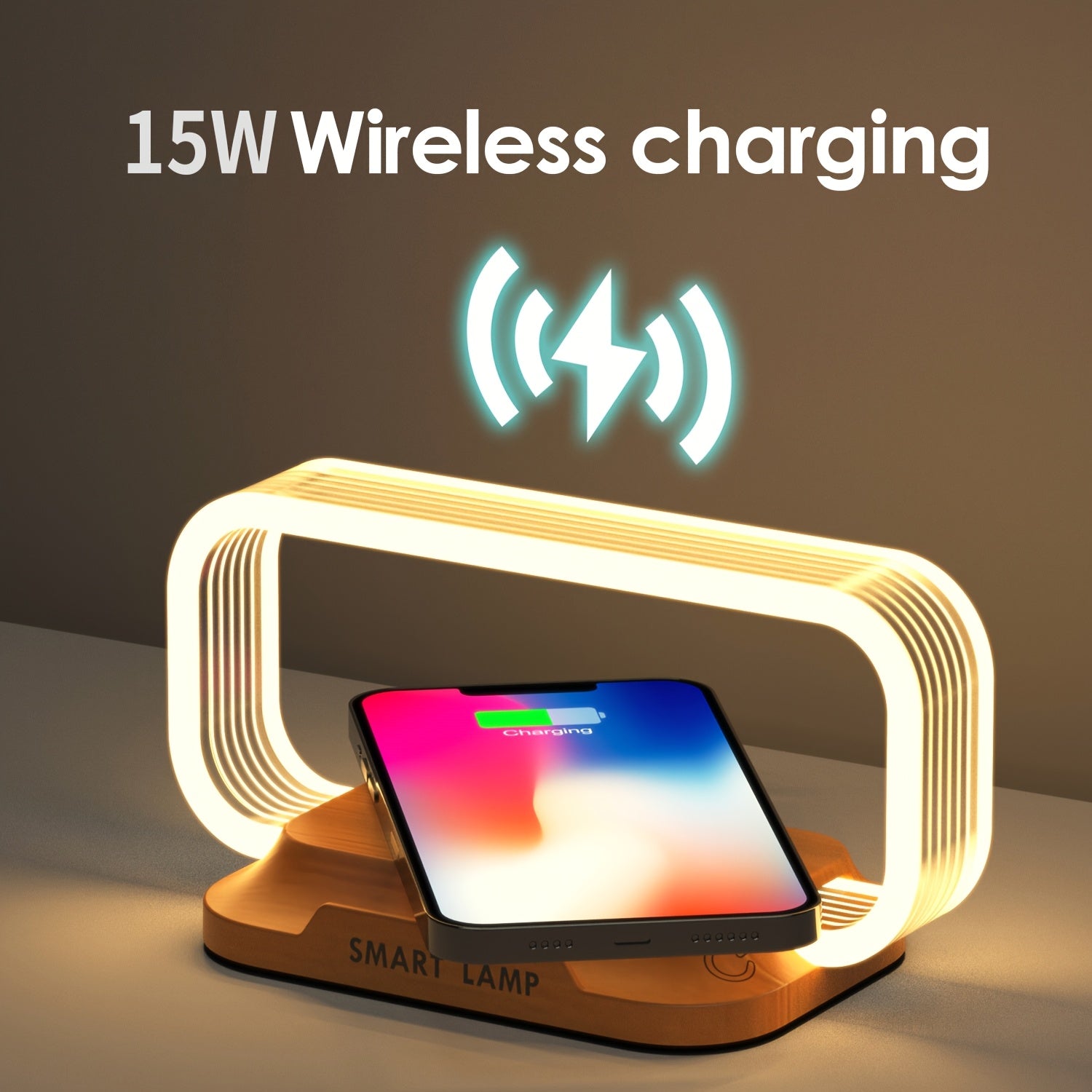 Wireless Charging Desk Lamp | 15W LED Light | Touch Control | Adjustable Brightness