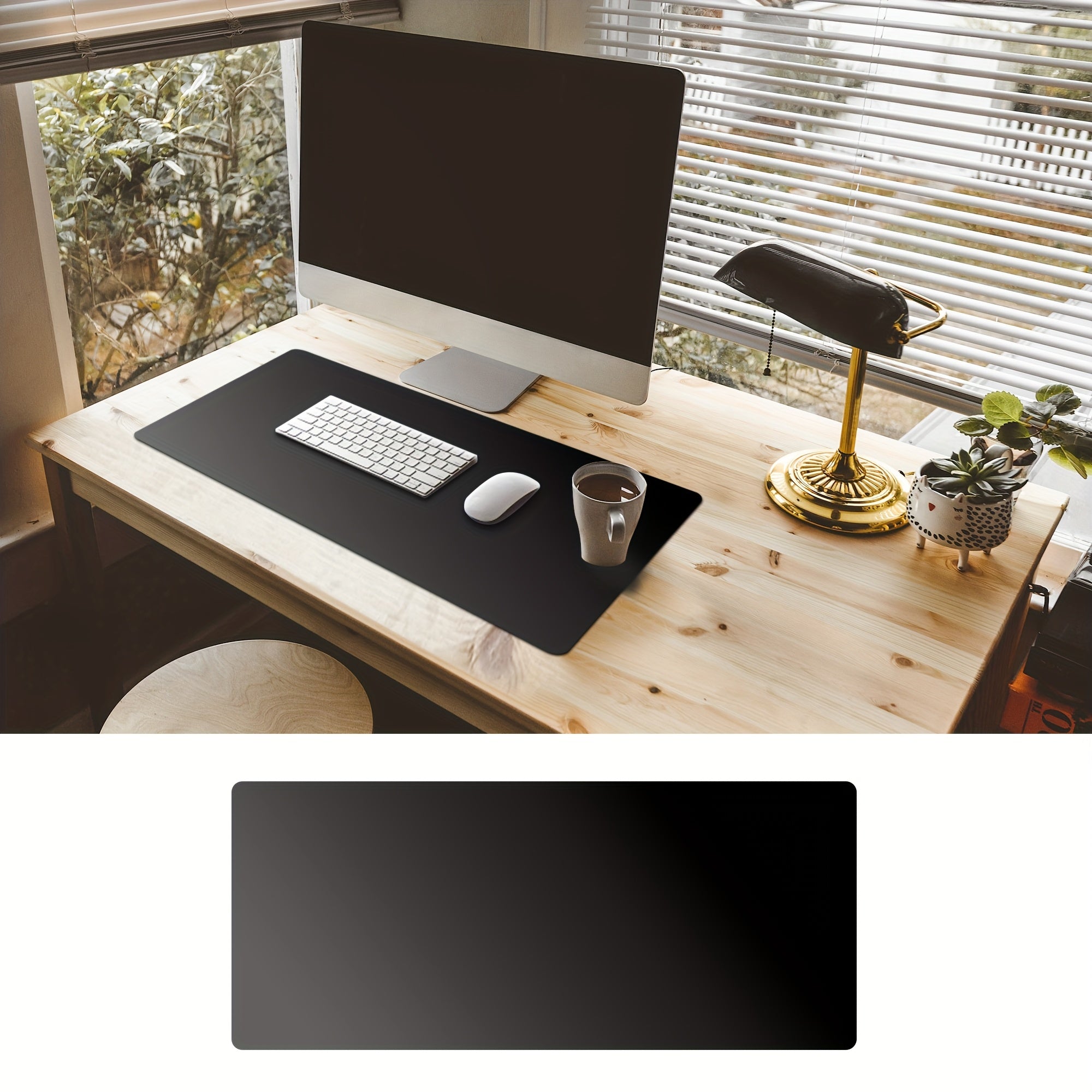 Premium | Black Faux Leather Desk Mat | Large Mouse Pad for Office & Home | Multiple Sizes Available