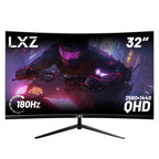 LXZ 32″ Curved Gaming Monitor | 180Hz QHD 2560x1440P Frameless Display with FreeSync, Eye Care & Wall Mount Support