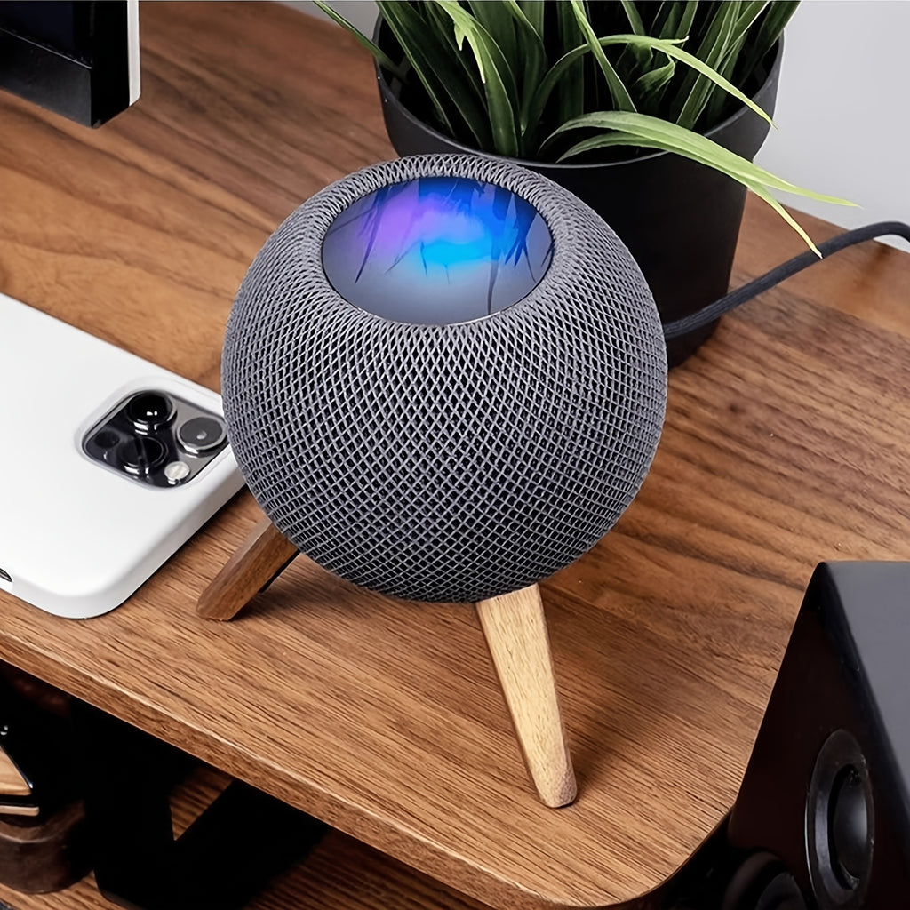 (Only Stand) Wooden HomePod Mini Stand | Hardwood Tripod Desk & Counter Mount