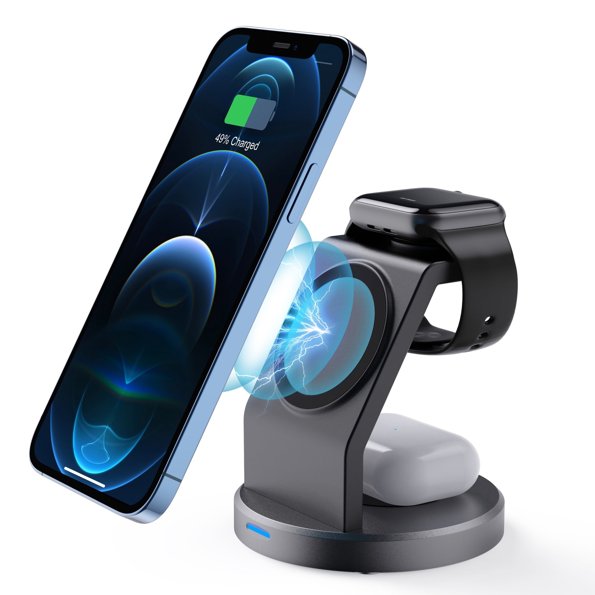 3-in-1 Magnetic Wireless Charger Stand | Fast Charging for iPhone, Apple Watch & AirPods