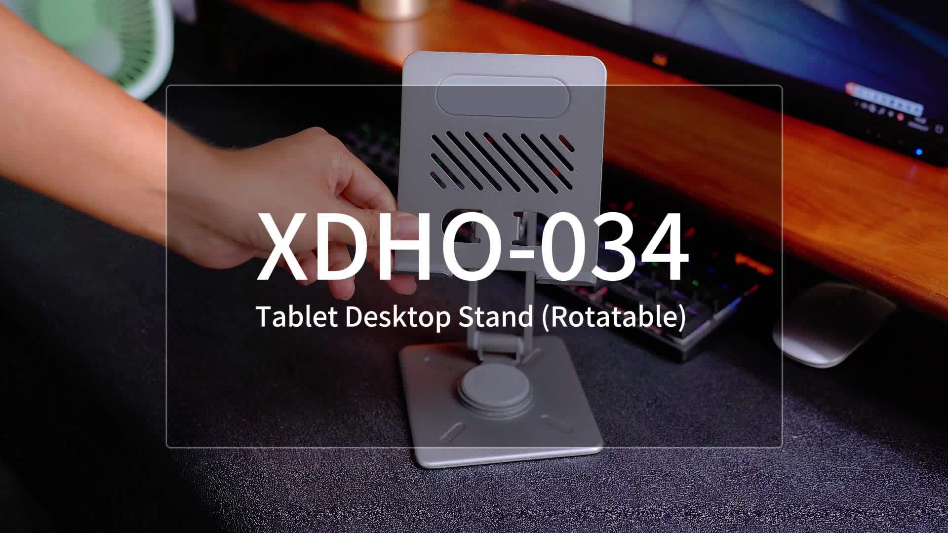 Adjustable Rotating Tablet & Phone Stand | Universal Foldable Desktop Holder for iPad & Smartphones (Gold)