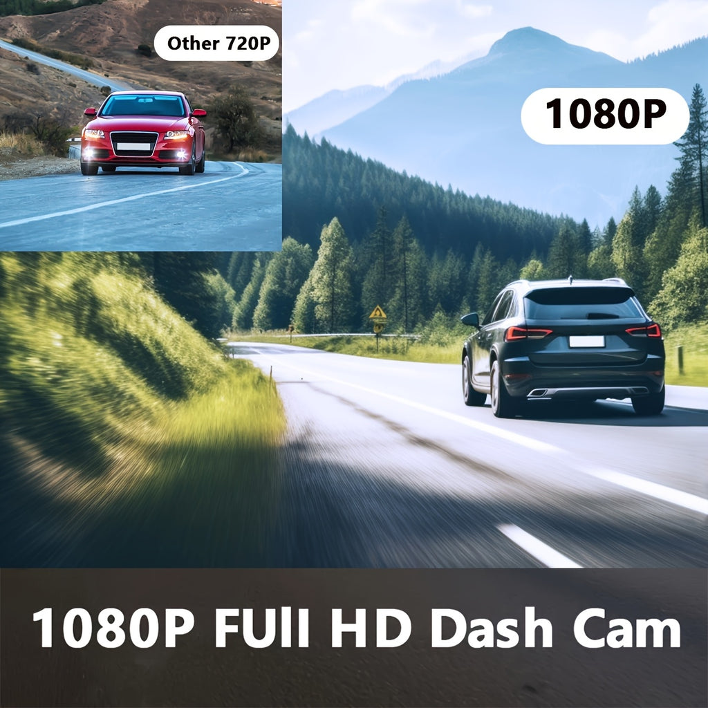 1080P Dual Dash Cam | Front & Inside Car Camera with 170° Wide Angle, Night Vision, 24h Parking Monitor, Loop Recording & G-Sensor