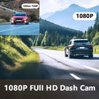1080P Dual Dash Cam | Front & Inside Car Camera with 170° Wide Angle, Night Vision, 24h Parking Monitor, Loop Recording & G-Sensor