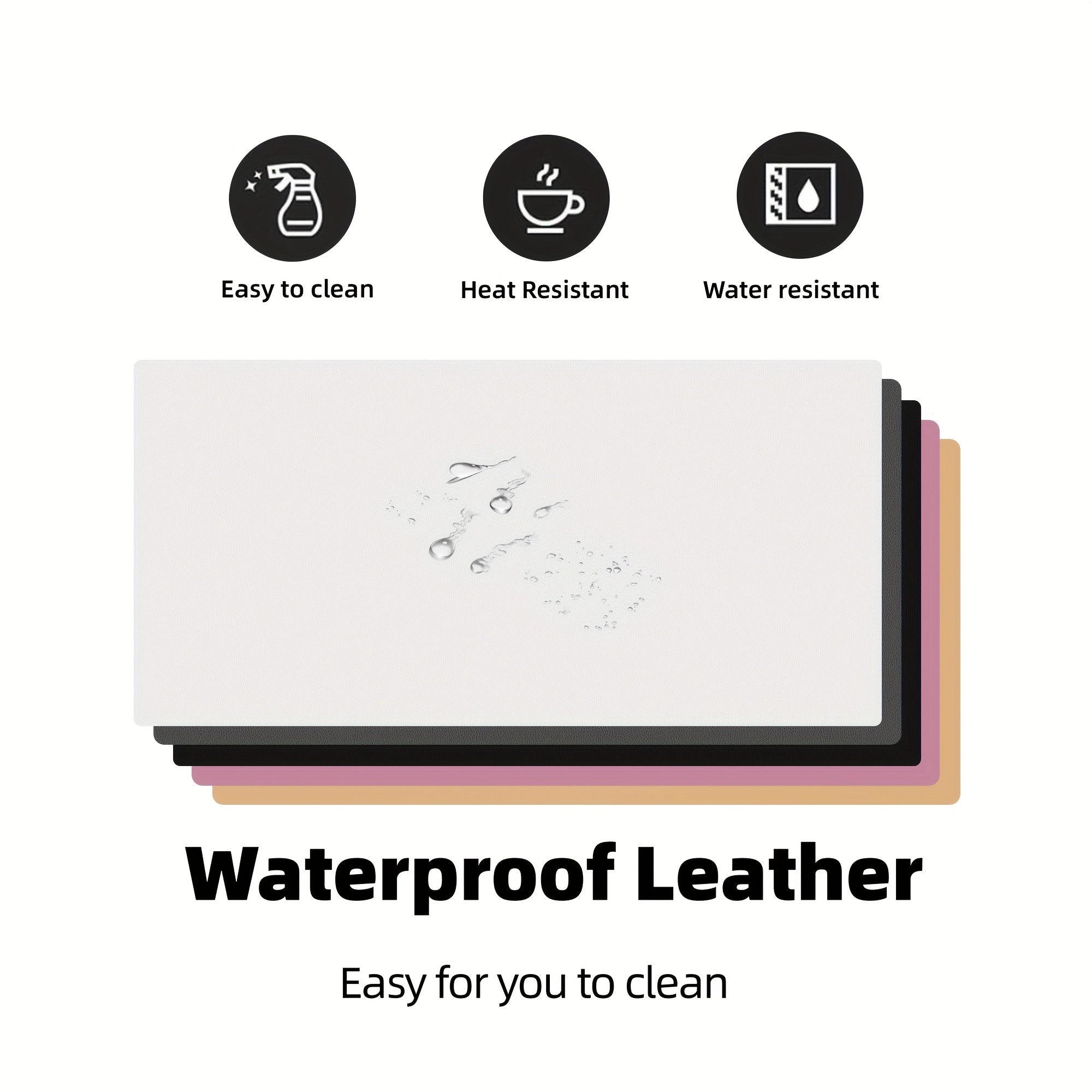 Premium | Black Faux Leather Desk Mat | Large Mouse Pad for Office & Home | Multiple Sizes Available