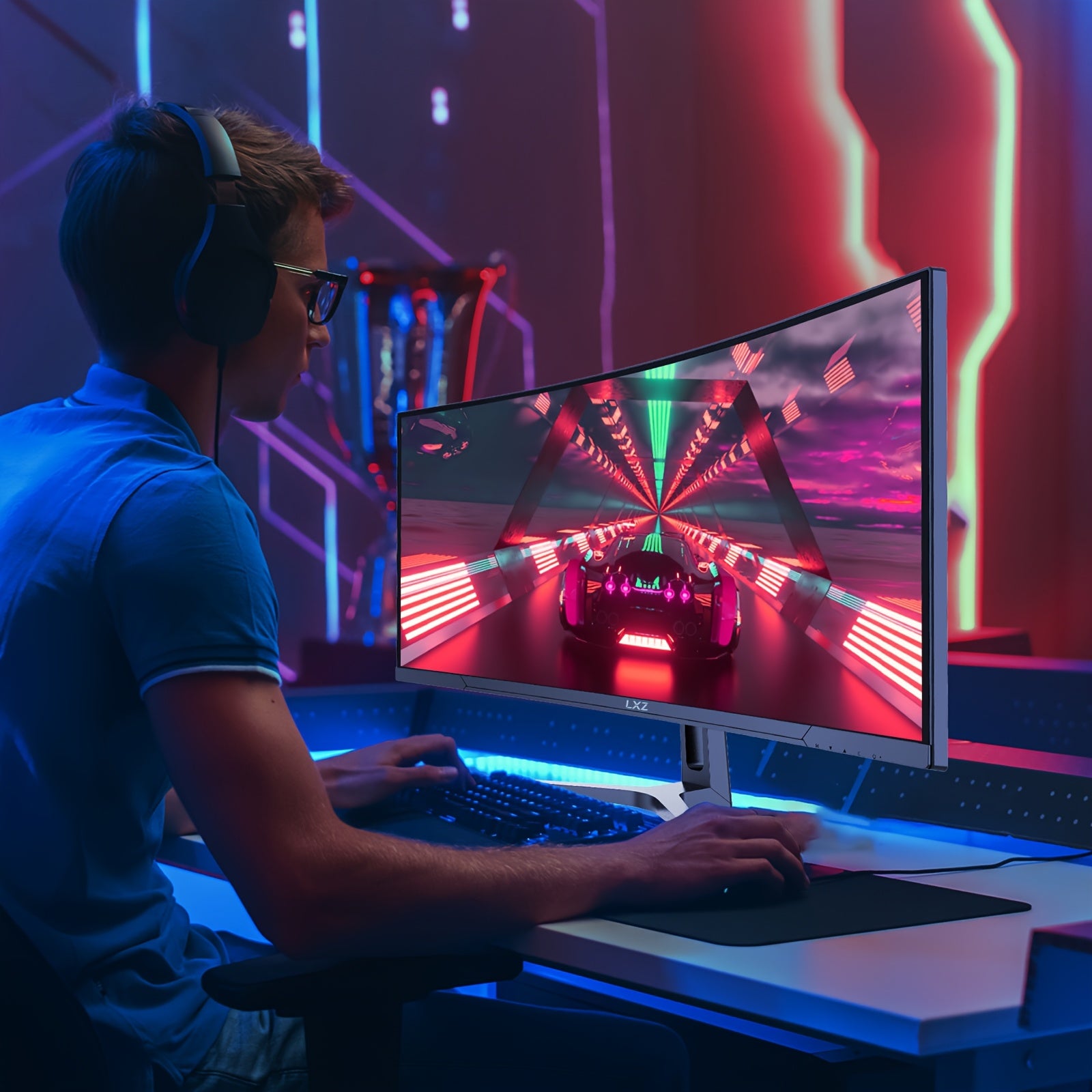LXZ 34inch 21:9 UWQHD (3440x1440) | 165Hz PC Screen, 1500R Ultra-wide Curved Gaming Monitor, 1ms, FreeSync, 178° Wide Viewing Angle