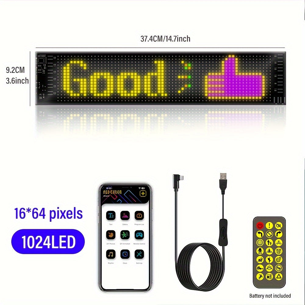 Flexible LED Pixel Display | Programmable RGB Night Light with App Control for Wall, Desk, Gaming & Decor