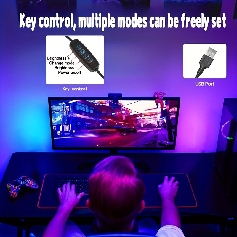 3-in-1 RGB Ambient Display Light | For 24-Inch Monitor | Creative Ambient Lighting for Gaming and Workspace