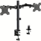 Ergonomic Dual Monitor Stand | For Two 13-32 inch Screens | Holds Up to 22lbs per Screen | 360° Rotation With Cable Organizer