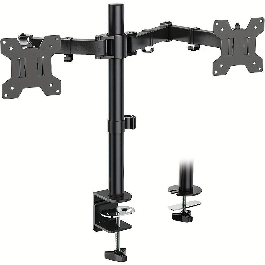 Ergonomic Dual Monitor Stand | For Two 13-32 inch Screens | Holds Up to 22lbs per Screen | 360° Rotation With Cable Organizer