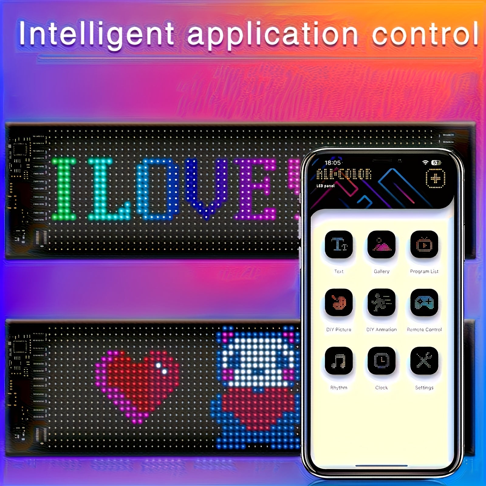 Smart LED Pixel Display | Programmable RGB Light Panel for Wall or Desk | App-Controlled DIY Animation & Text