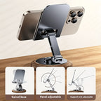 Carbon Steel Phone & Tablet Stand | Foldable | Adjustable | 360° Rotation