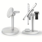 3-in-1 Magnetic Wireless Charger Stand | Adjustable | Heat Dissipation | For iPhone, Apple Watch & AirPods