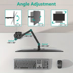 Ergonomic Dual Monitor Stand | For Two 13-32 inch Screens | Holds Up to 22lbs per Screen | 360° Rotation With Cable Organizer