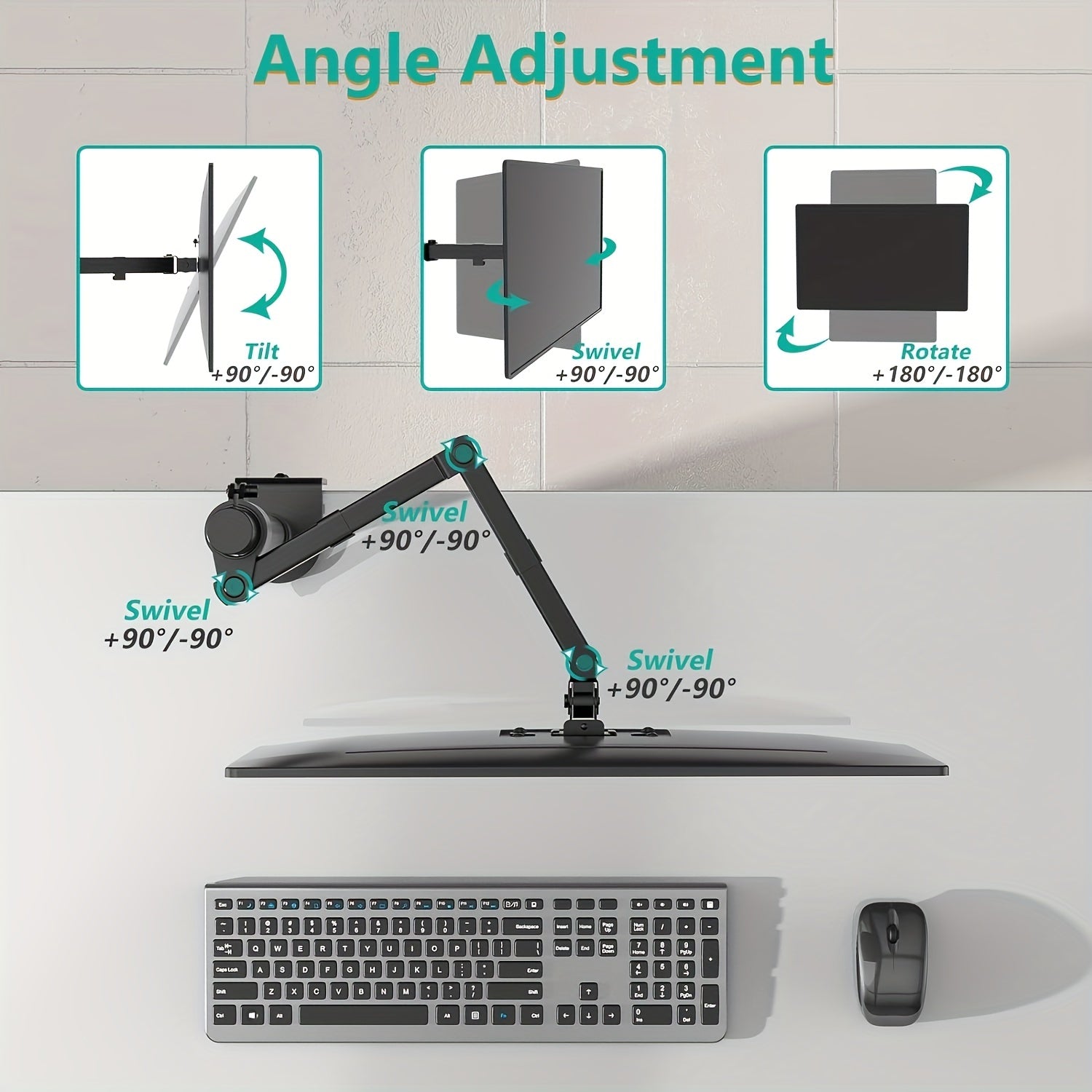 Ergonomic Dual Monitor Stand | For Two 13-32 inch Screens | Holds Up to 22lbs per Screen | 360° Rotation With Cable Organizer