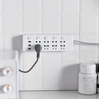 5-Pack Wall-Mounted Power Strip Holders | No-Drill, Removable Organisers for Routers, Remotes & Devices