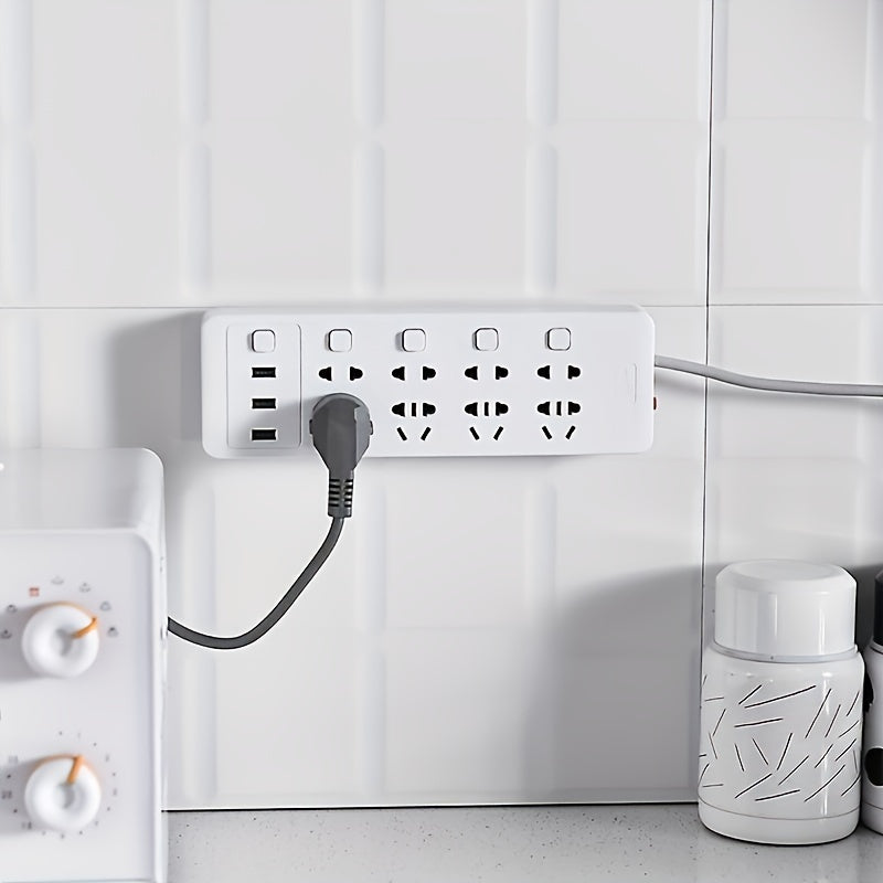 5-Pack Wall-Mounted Power Strip Holders | No-Drill, Removable Organisers for Routers, Remotes & Devices