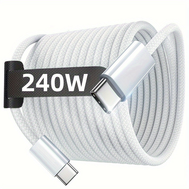 240W USB-C PD Fast Charging Cable | Nylon Braided | 3.3ft/6.6ft for MacBook, iPhone 15, Samsung | Multipurpose
