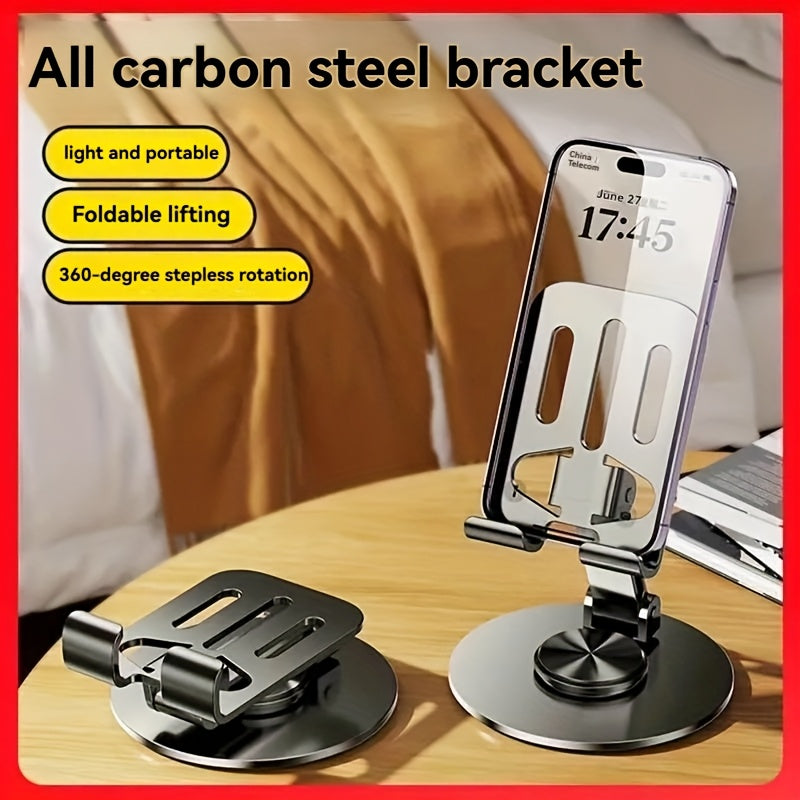Metal 360° Rotatable Phone Holder | Foldable and Adjustable | For Desktop | Live Streaming | Development