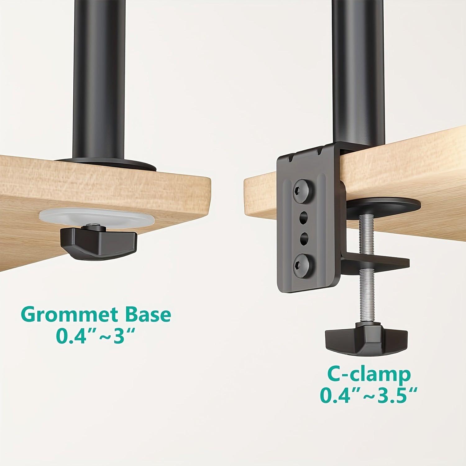 Ergonomic Dual Monitor Stand | For Two 13-32 inch Screens | Holds Up to 22lbs per Screen | 360° Rotation With Cable Organizer