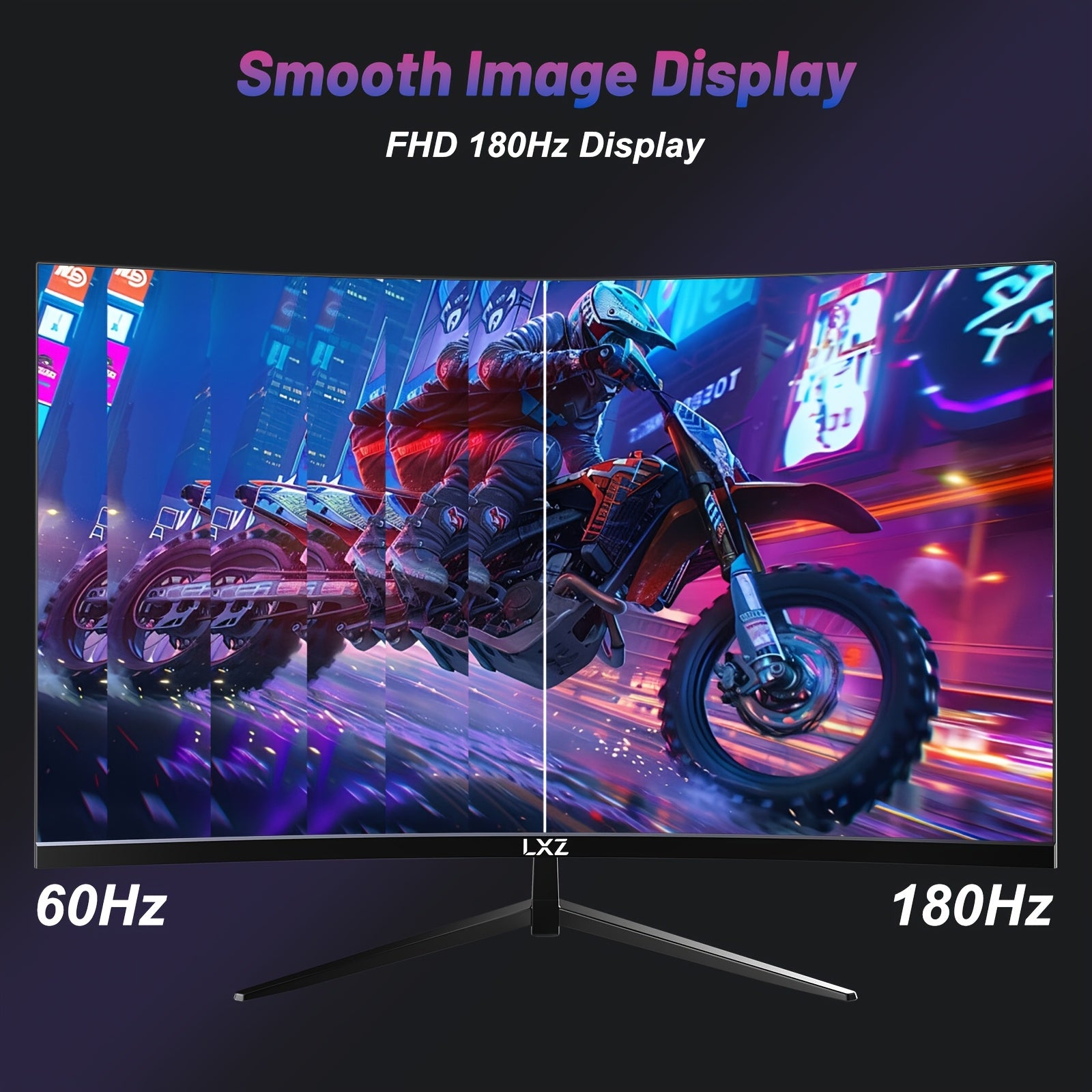 LXZ 32″ Curved Gaming Monitor | 180Hz QHD 2560x1440P Frameless Display with FreeSync, Eye Care & Wall Mount Support