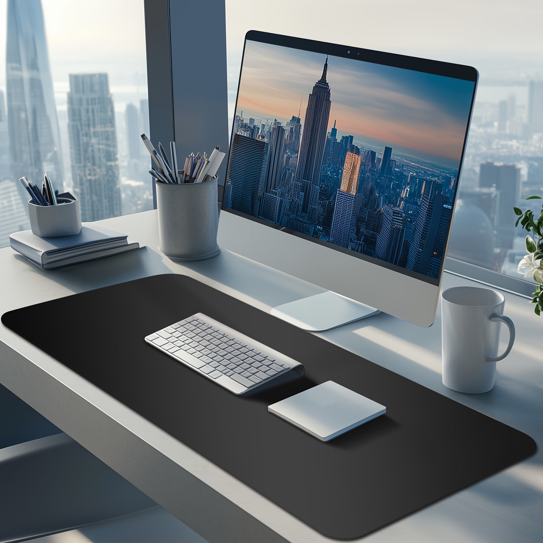 Premium | Black Faux Leather Desk Mat | Large Mouse Pad for Office & Home | Multiple Sizes Available