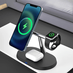 3-in-1 Magnetic Wireless Charging Stand – Fast Charger for iPhone, Apple Watch & AirPods