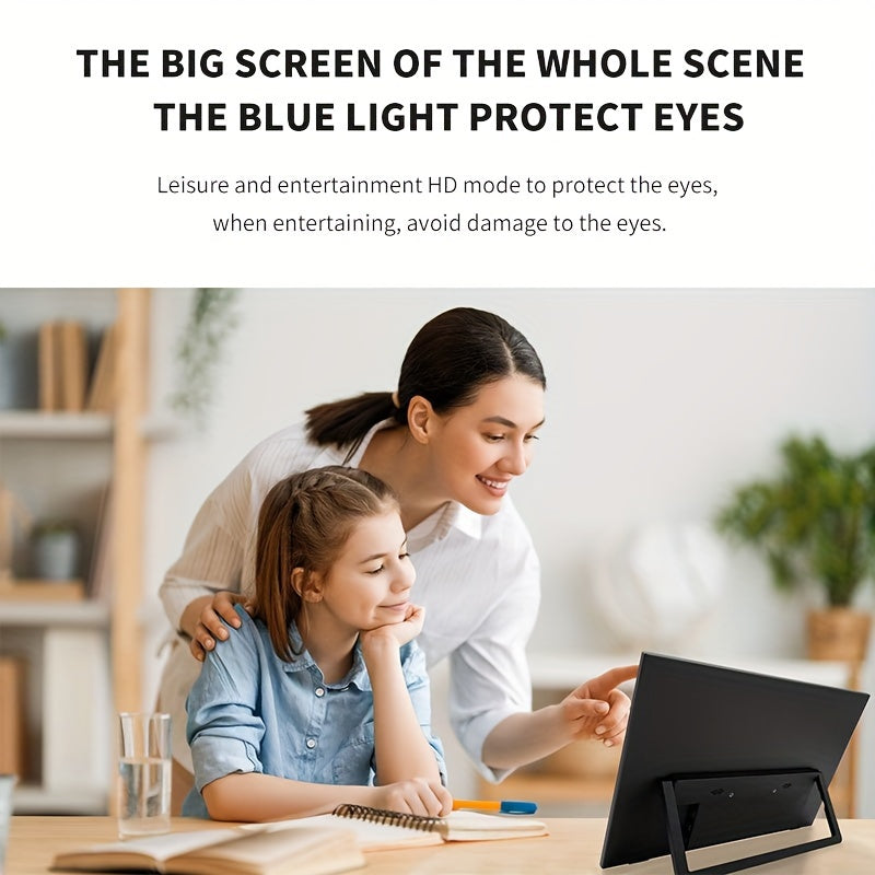 HGFRTEE 15.6″ 1080P Portable Gaming Monitor | Full HD LCD Display with G-Sync, Adjustable Stand & VESA Mount for Laptop, PC, PS5, Xbox & Mobile