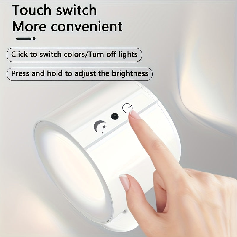 2-Pack LED Wall Sconces with Remote | USB Rechargeable, Touch & Motion Sensor, 360° Rotatable Dimmable Lamps