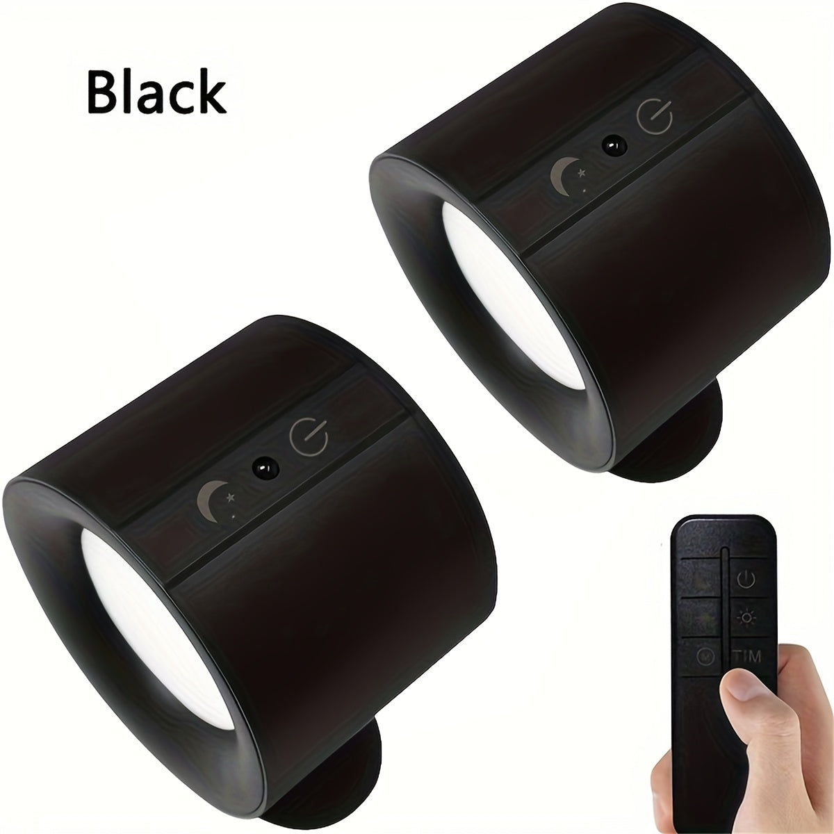 2-Pack LED Wall Sconces with Remote | USB Rechargeable, Touch & Motion Sensor, 360° Rotatable Dimmable Lamps