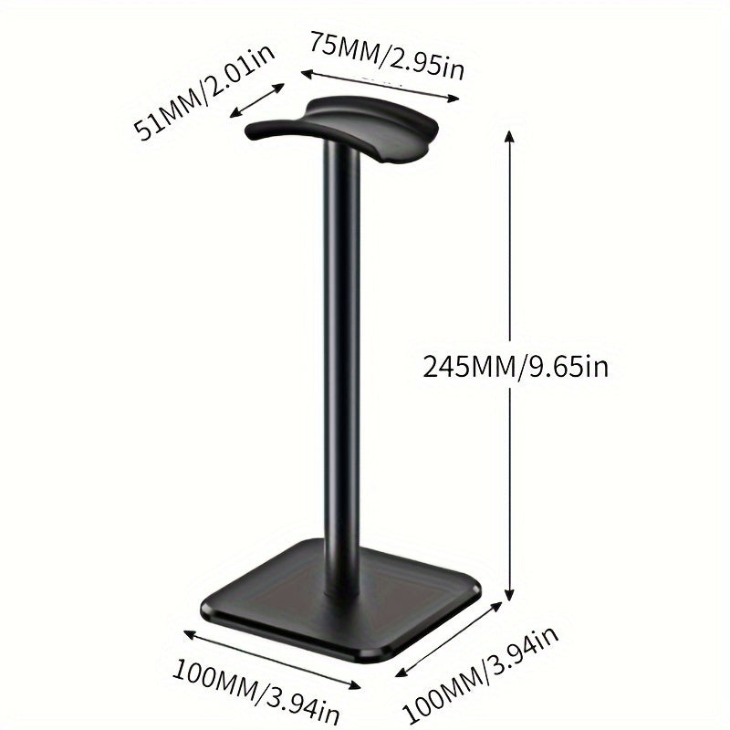 Premium Metal Headphone Stand | Detachable Display & Storage for Gaming Earphones | Square Base Design