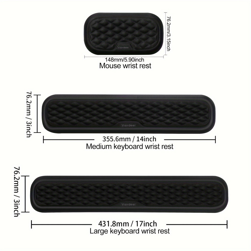 Memory Foam Keyboard & Mouse Wrist Rest Set | Ergonomic Cushion Pads for Comfortable Typing