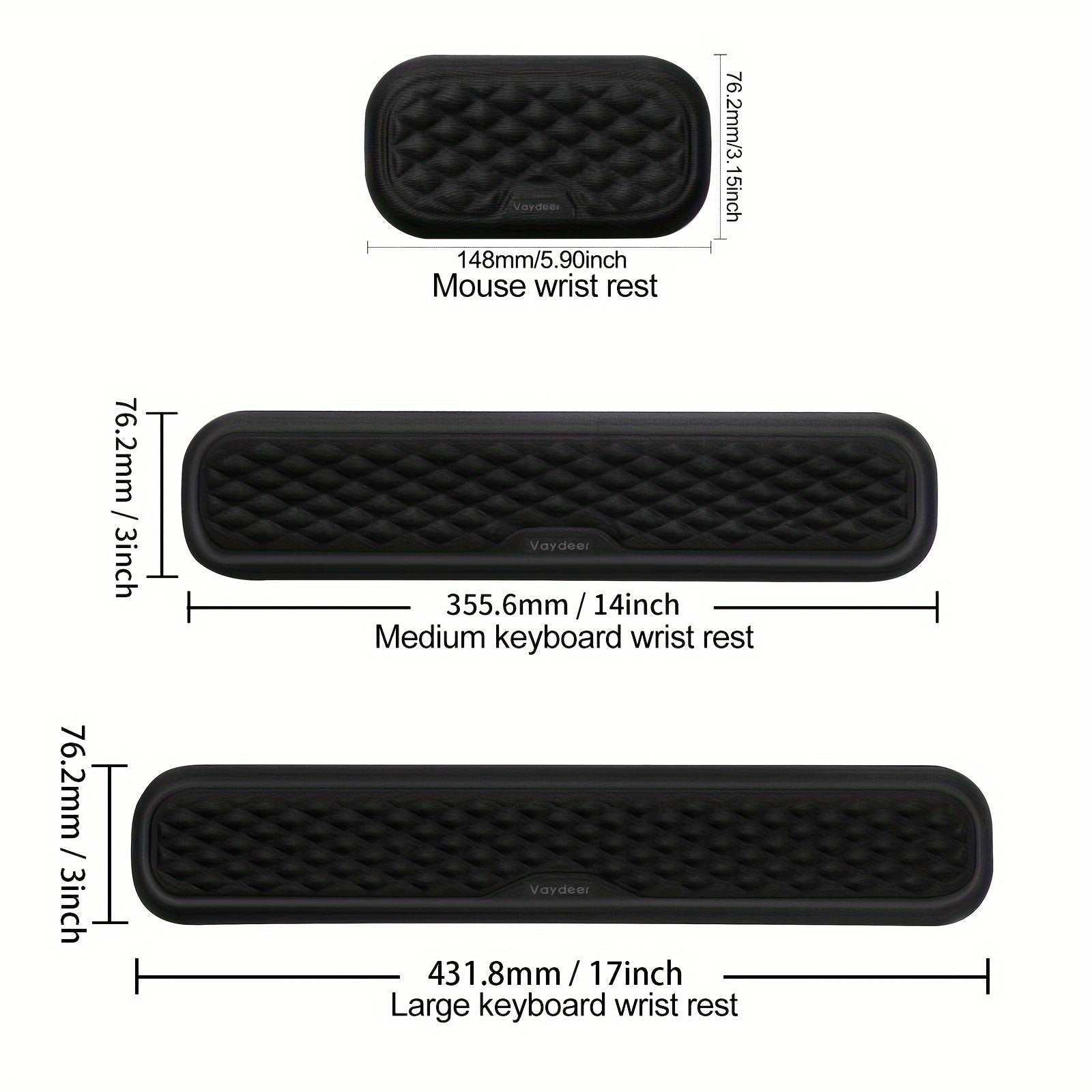 Memory Foam Keyboard & Mouse Wrist Rest Set | Ergonomic Cushion Pads for Comfortable Typing
