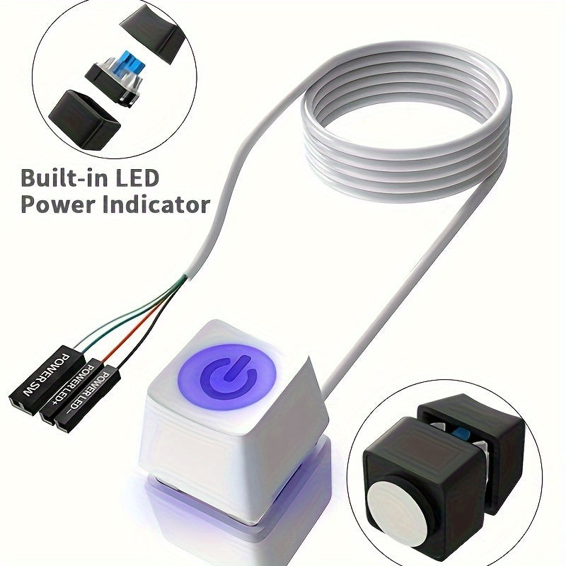 External Desktop Power Switch | PC Start Button with Extension Cord