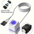 External Desktop Power Switch | PC Start Button with Extension Cord