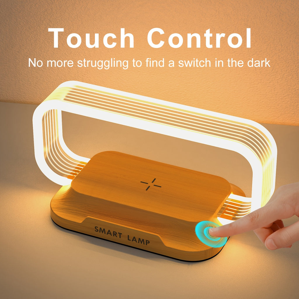 Wireless Charging Desk Lamp | 15W LED Light | Touch Control | Adjustable Brightness