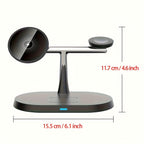 3-in-1 Magnetic Wireless Charging Stand – Fast Charger for iPhone, Apple Watch & AirPods