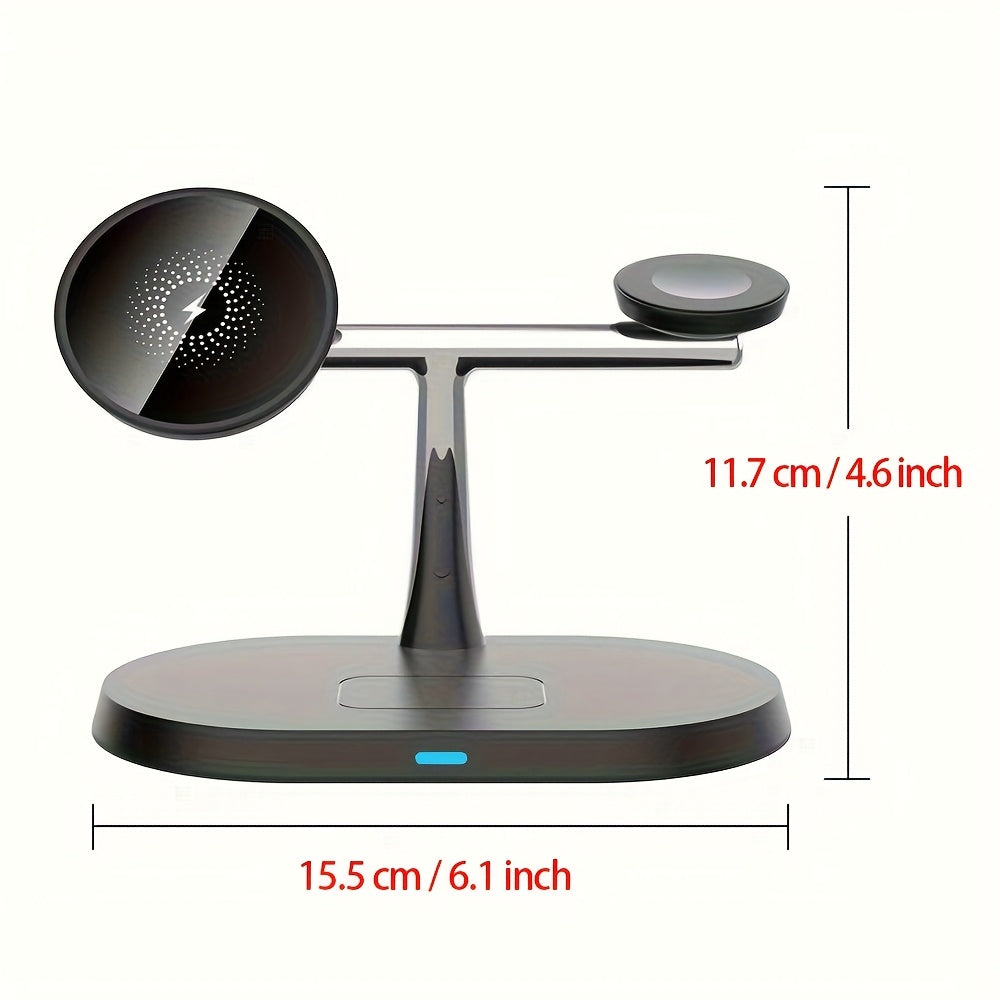3-in-1 Magnetic Wireless Charging Stand – Fast Charger for iPhone, Apple Watch & AirPods